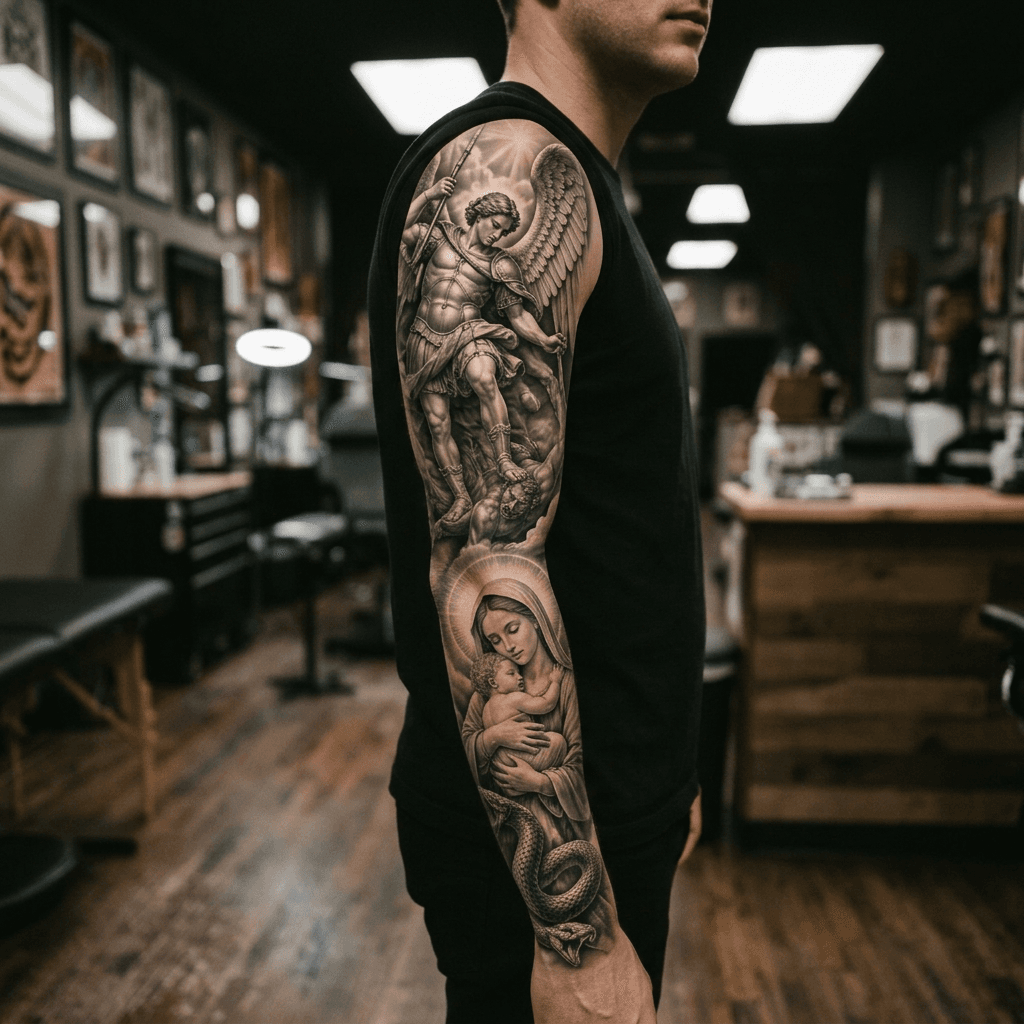 Тату эскиз: Tryon: sleeve