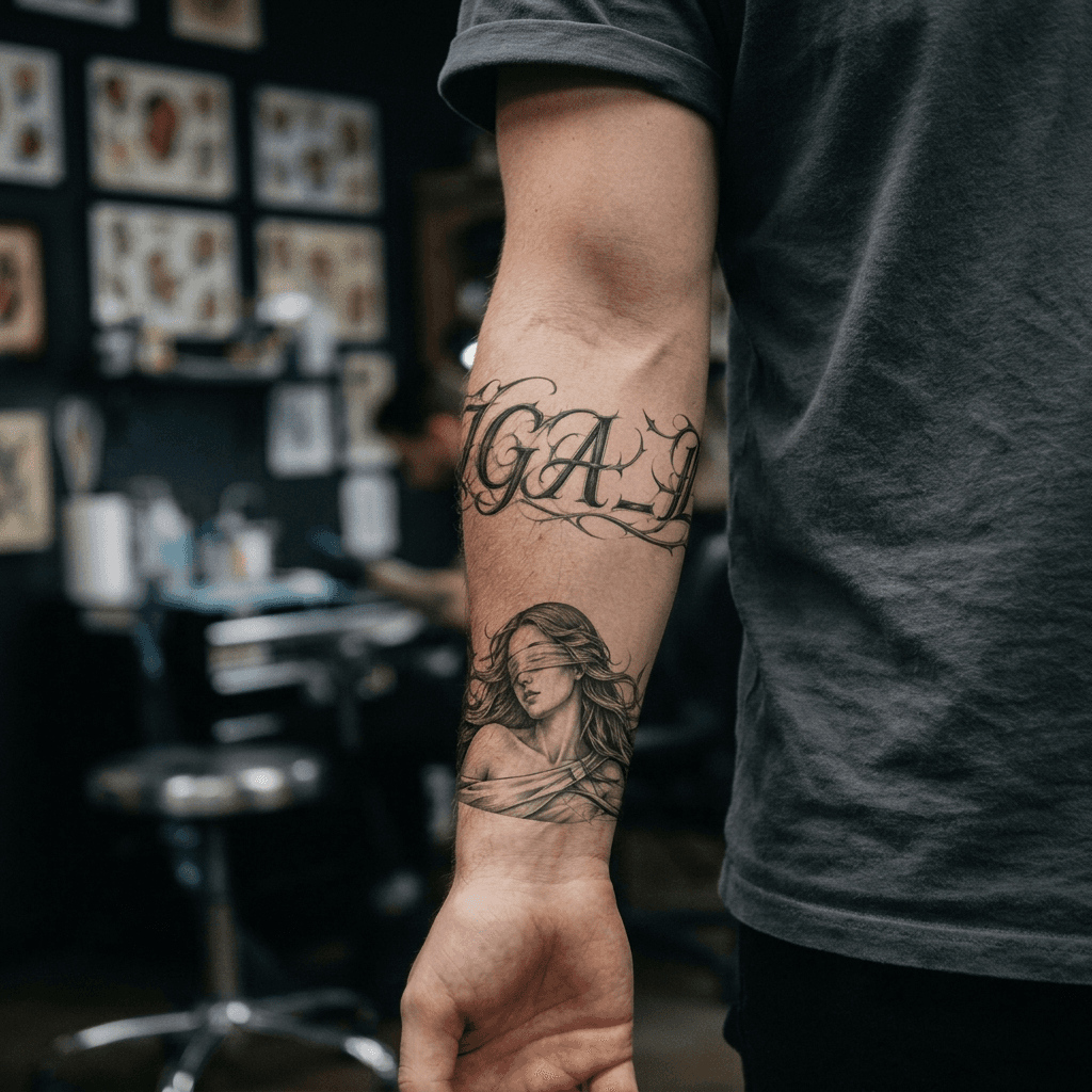 Тату эскиз: Tryon: forearm
