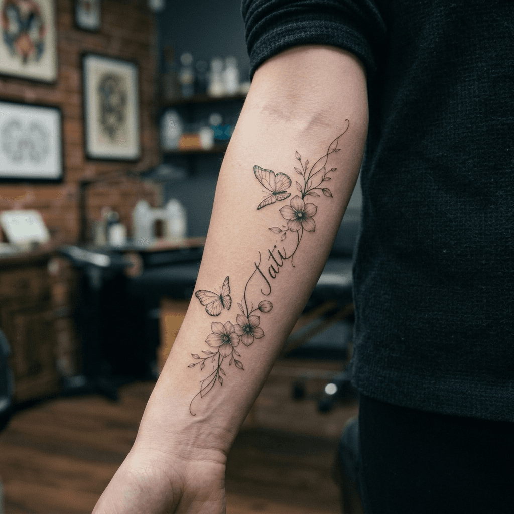 Тату эскиз: Tryon: forearm