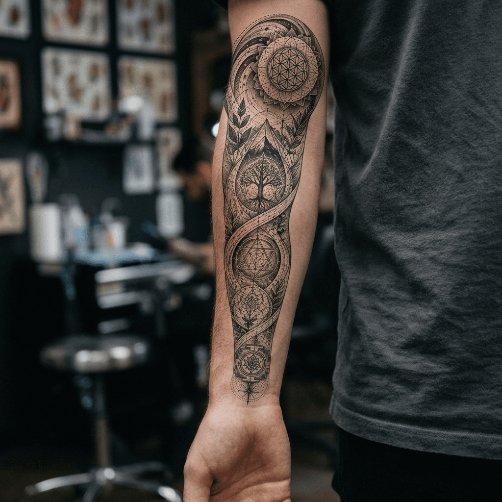 Тату эскиз: Tryon: forearm