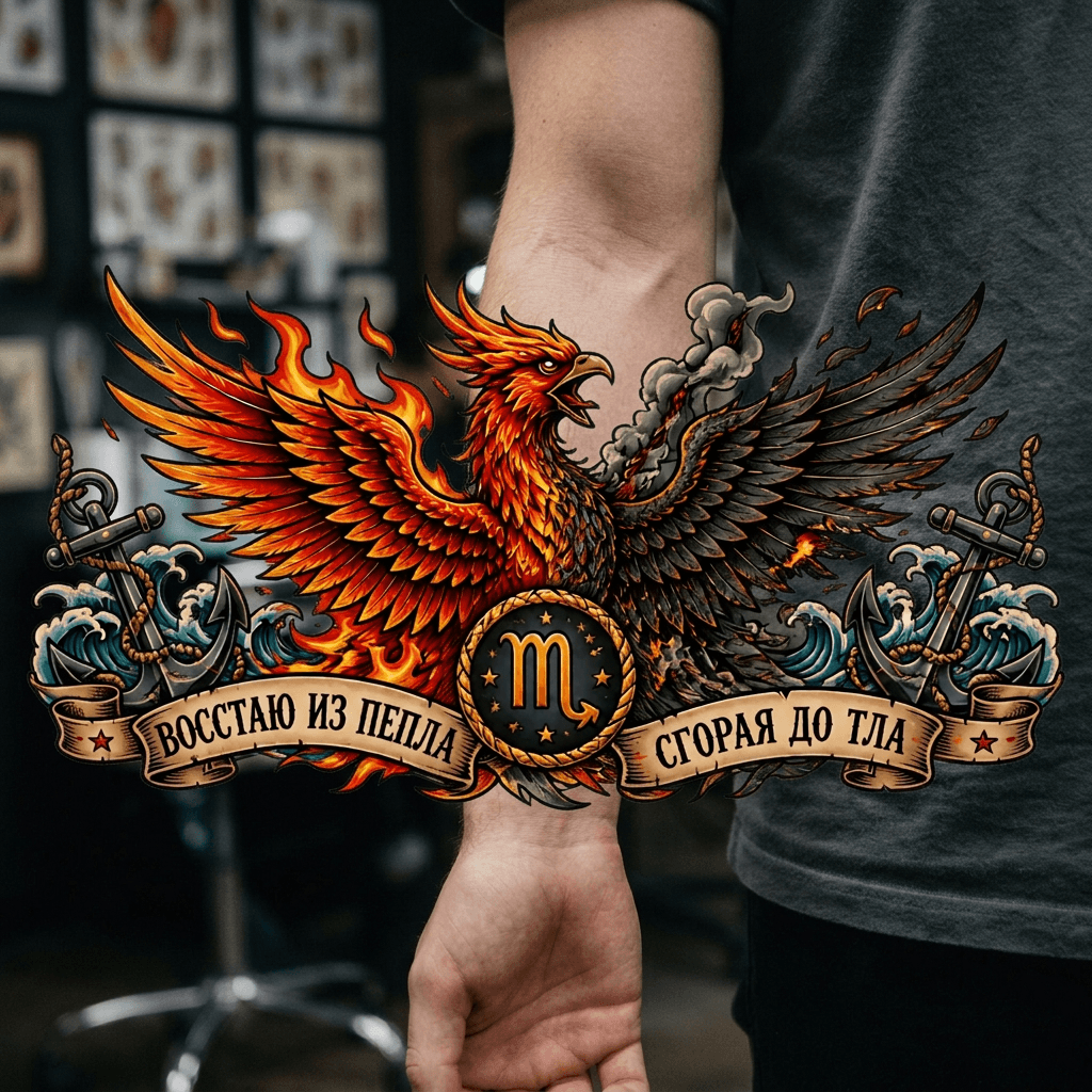 Тату эскиз: Tryon: forearm