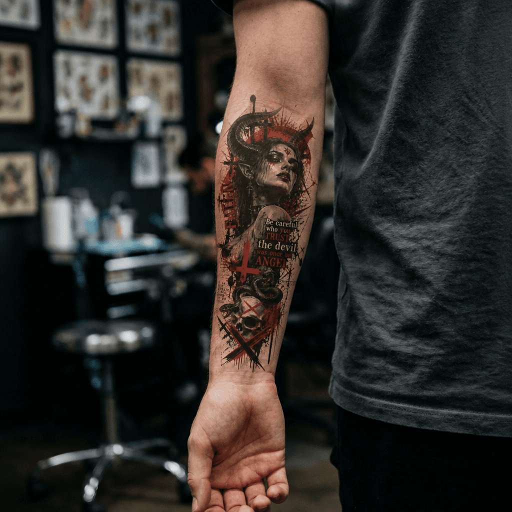 Тату эскиз: Tryon: forearm