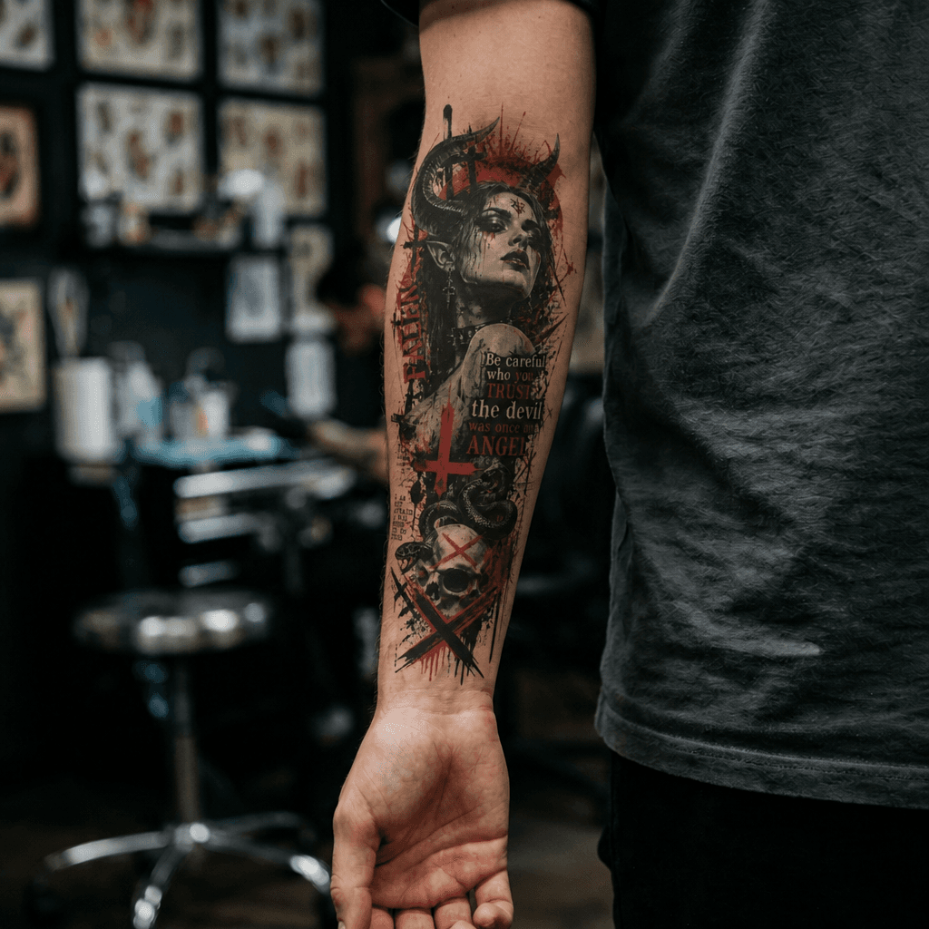 Тату эскиз: Tryon: forearm