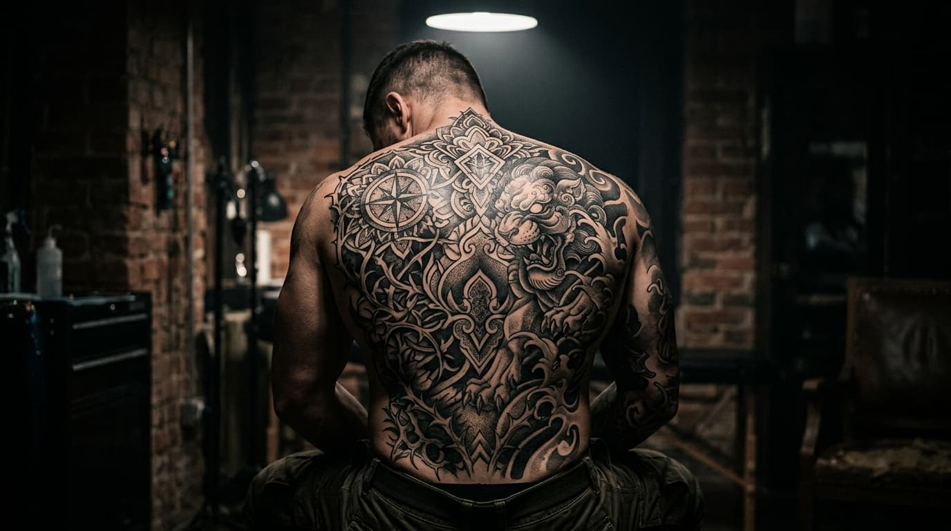 Тату на спину: крупные и маленькие эскизы для мужчин и девушек