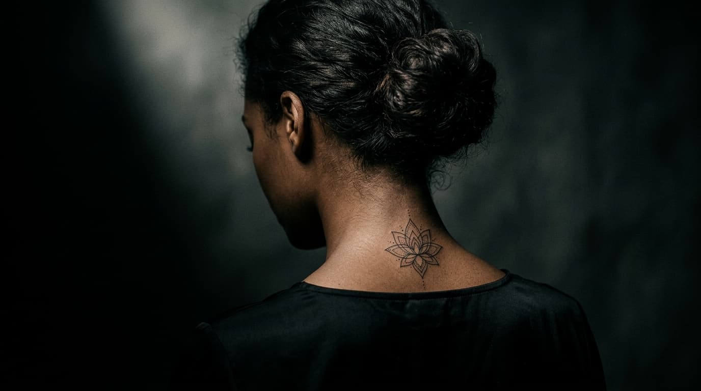 Тату на шею сзади: утонченные эскизы