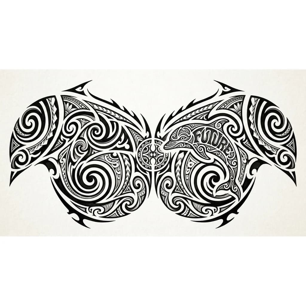 Дельфин на предплечье в котором зашифровано слово future