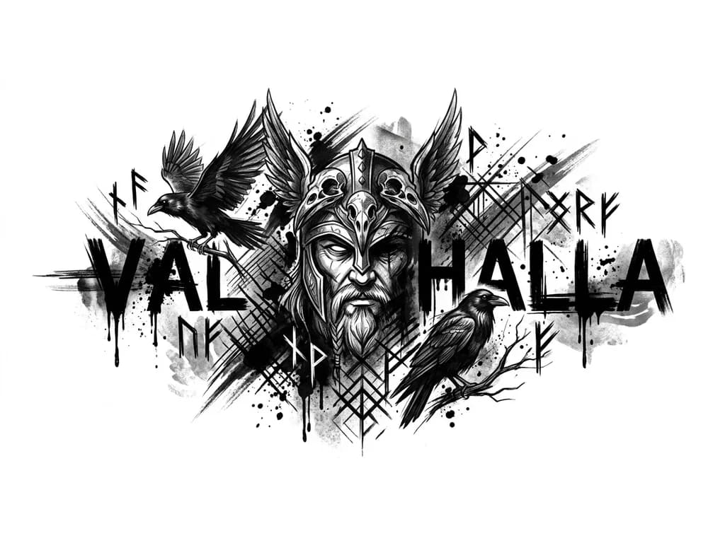 Скандинавская мифология, Один, вороны, руны, Вальгалла