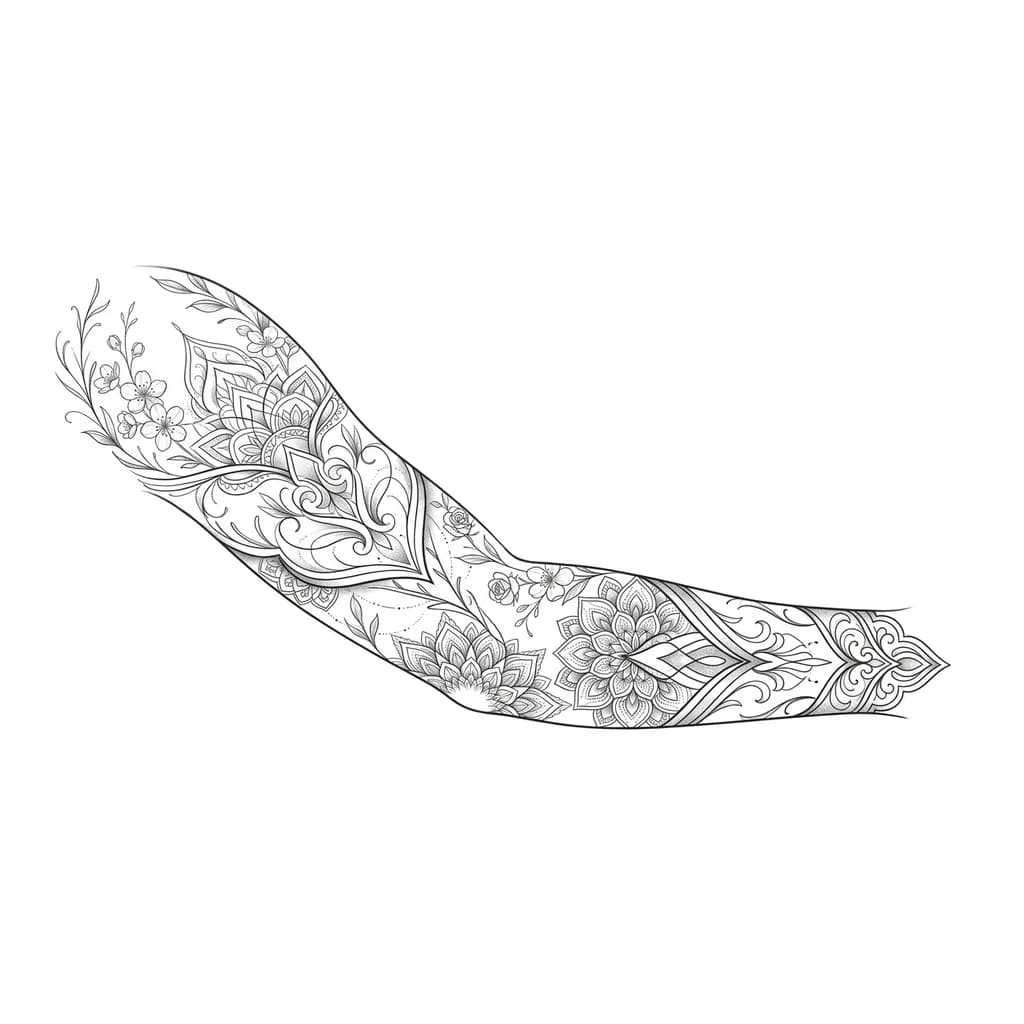 тату на всю руку от плеча до кисти включительно