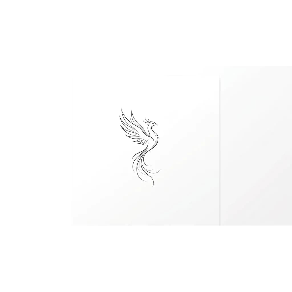 маленький феникс контурный