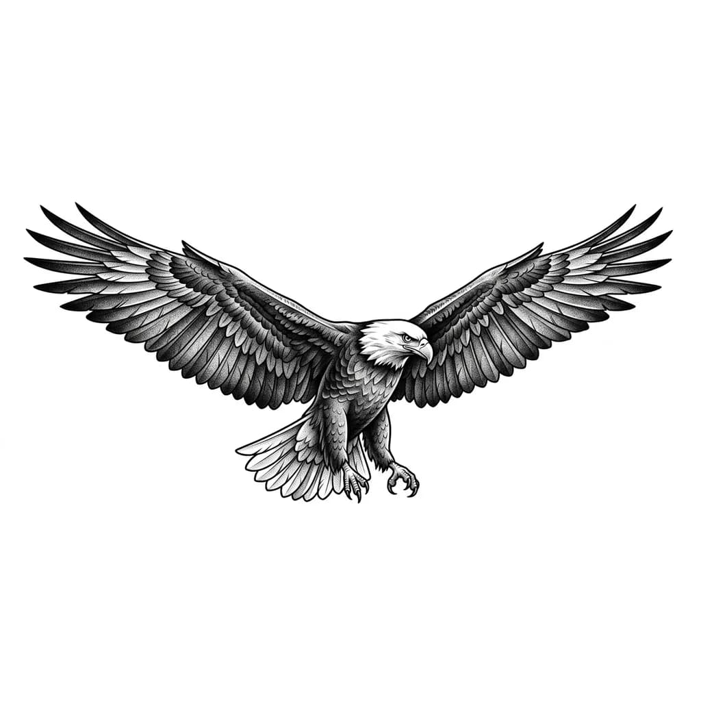 орёл парящий с расправленными крыльями