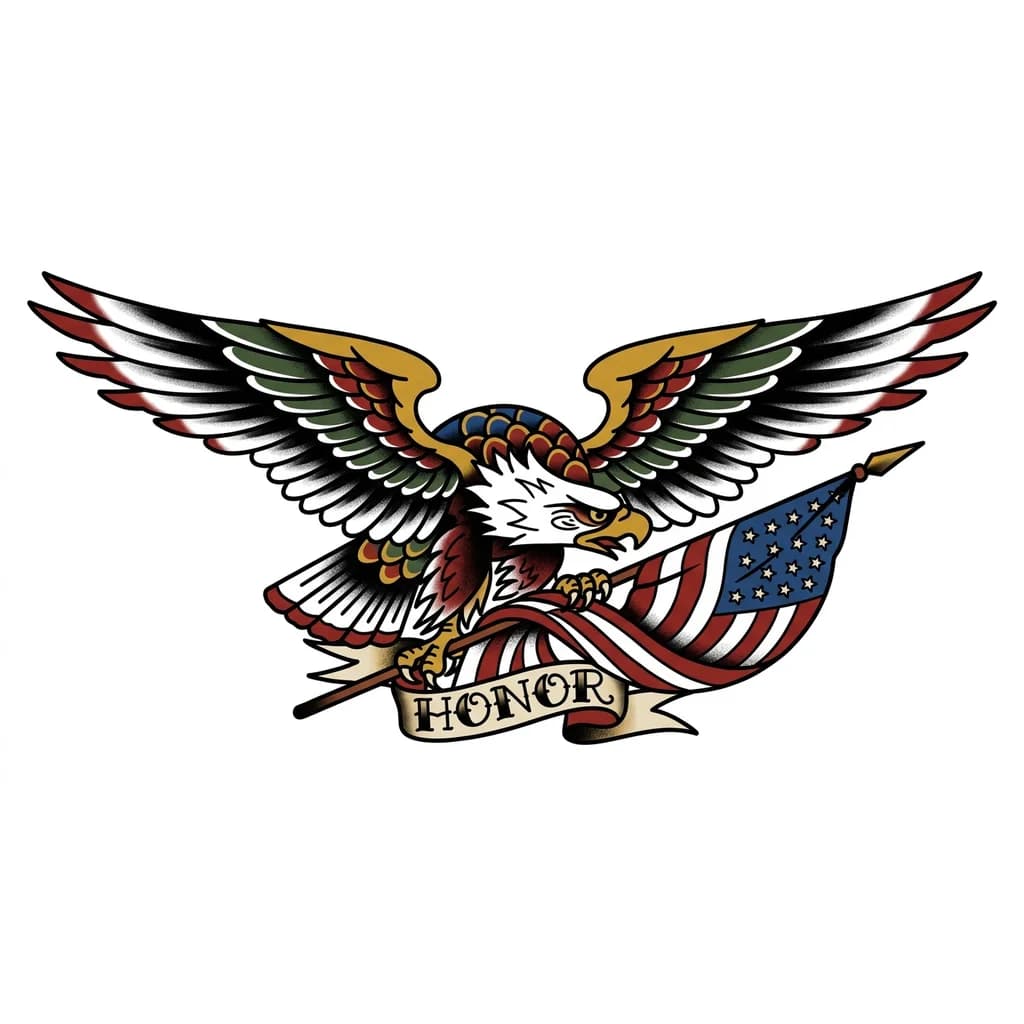 орёл олдскул с флагом