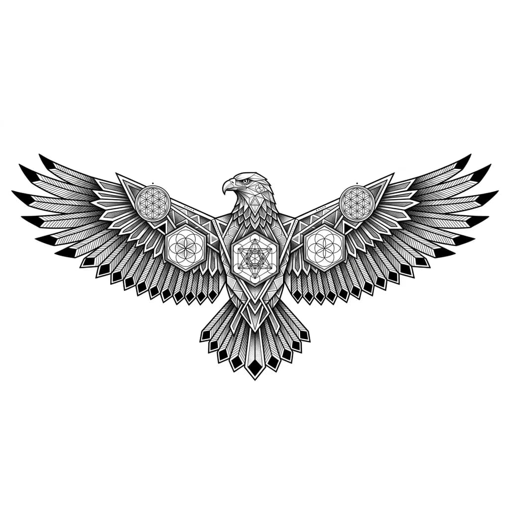 орёл из геометрических фигур