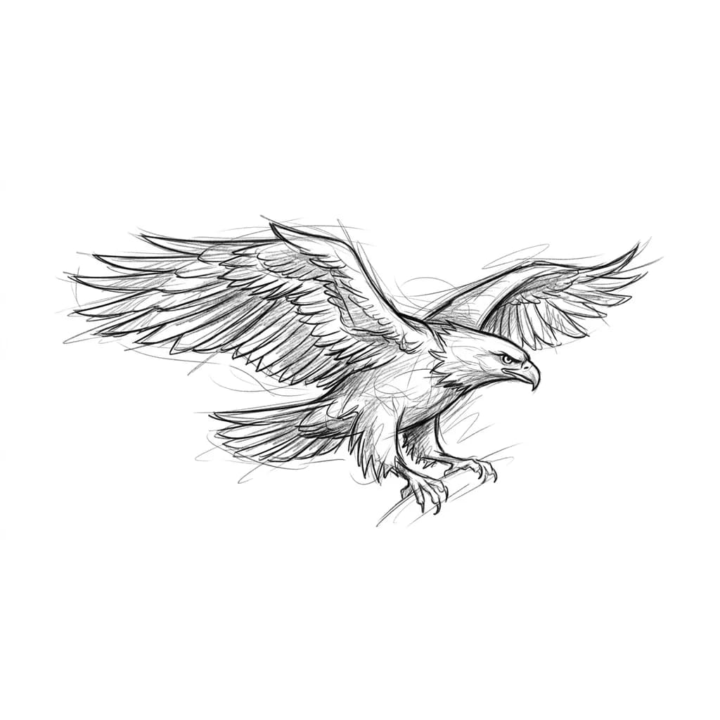 орёл скетч карандашом