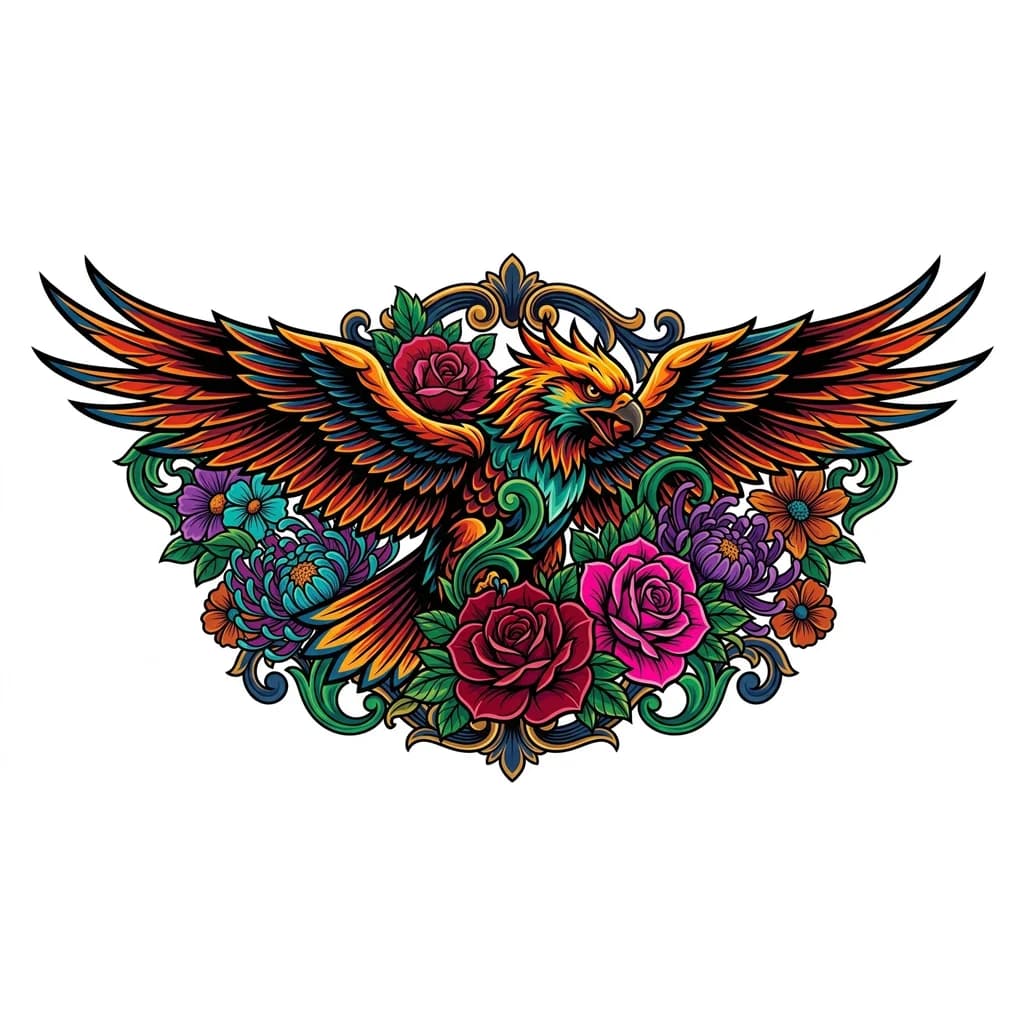 орёл неотрад с цветами