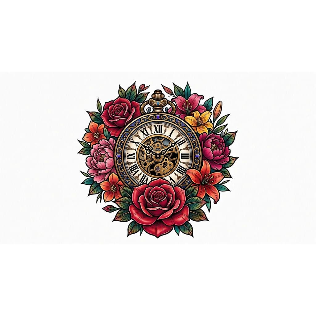 часы неотрад с цветами