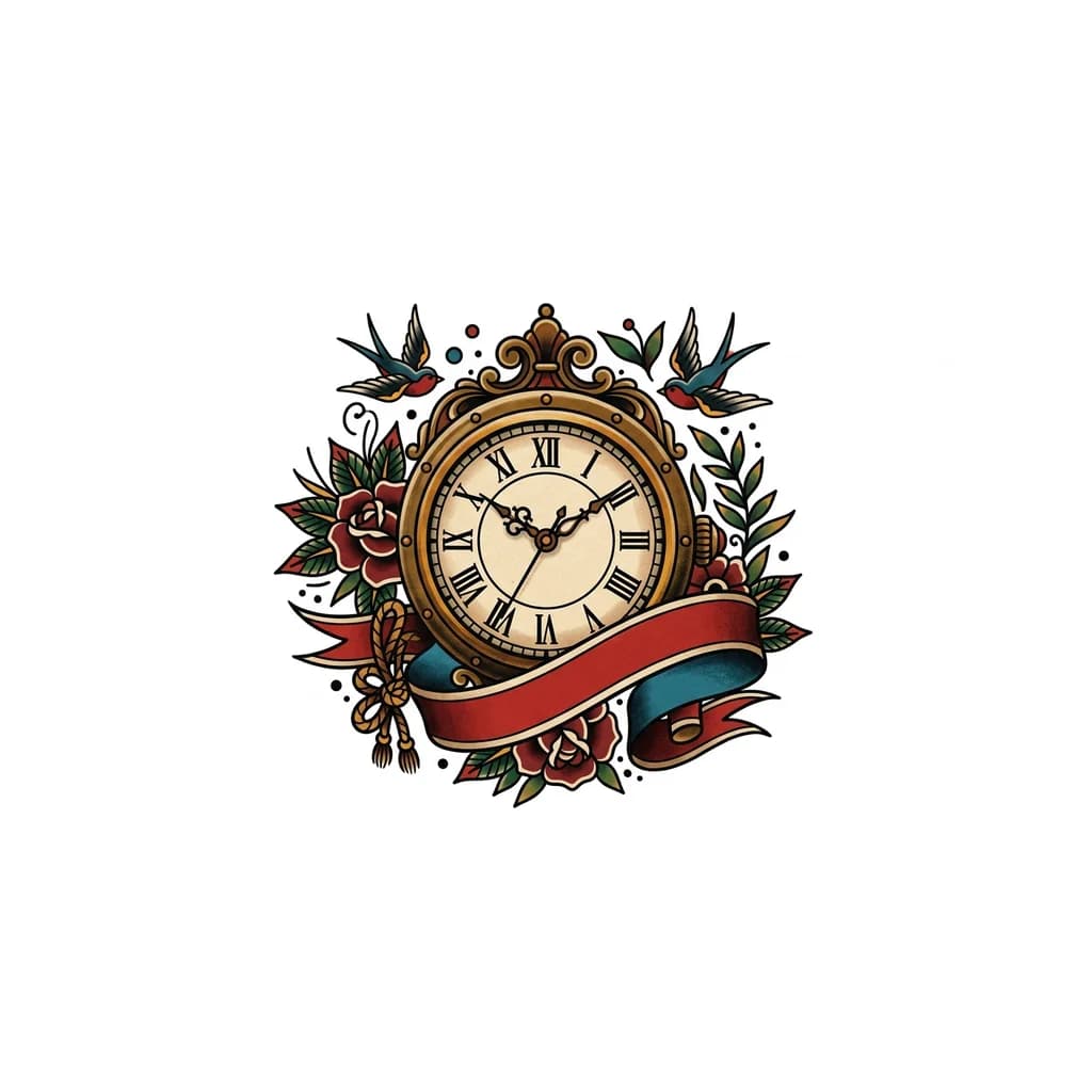 часы олдскул с лентой