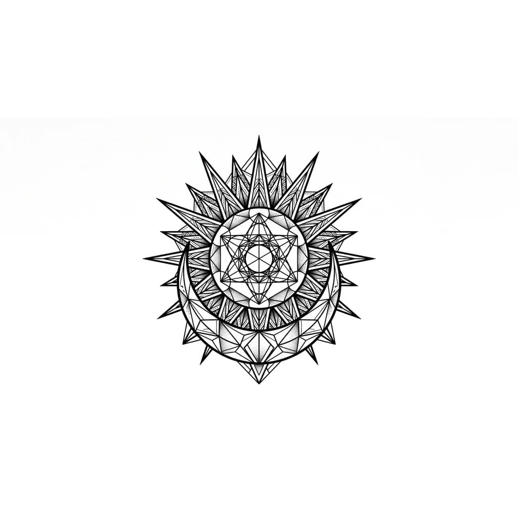 луна и солнце геометрические