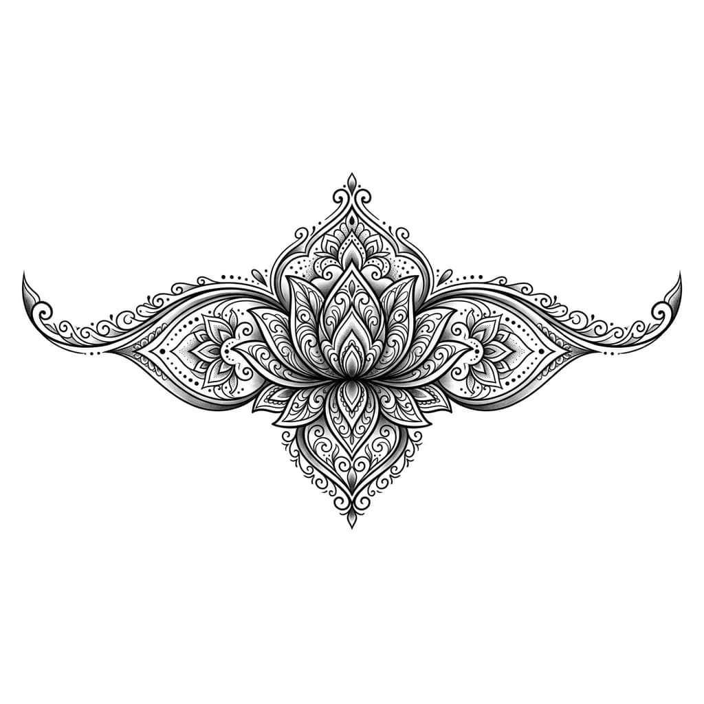 лотос орнаментальный симметричный