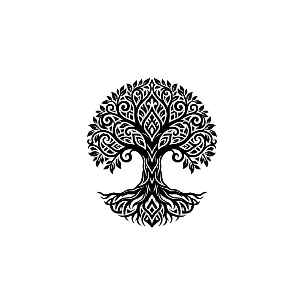 дерево жизни с корнями и ветвями