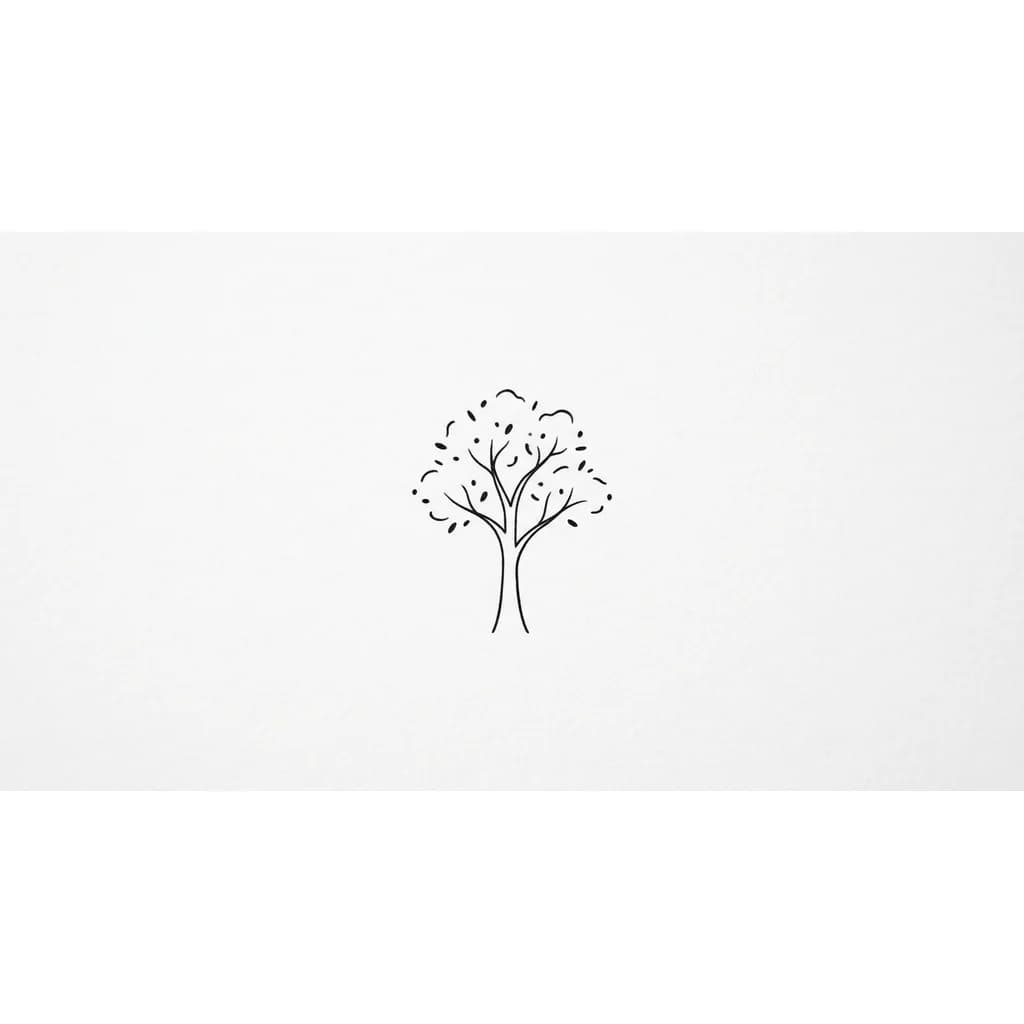 дерево маленькое контурное