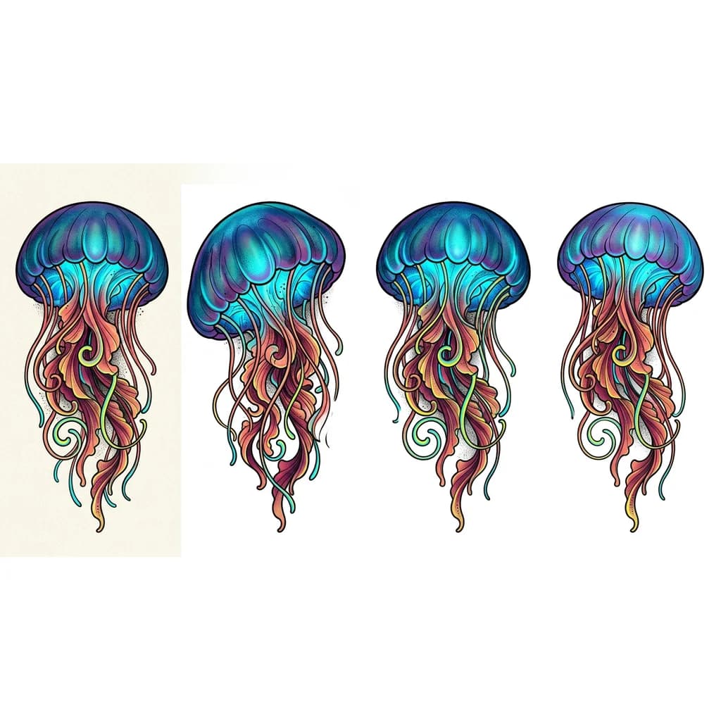 медуза реалистичная светящаяся