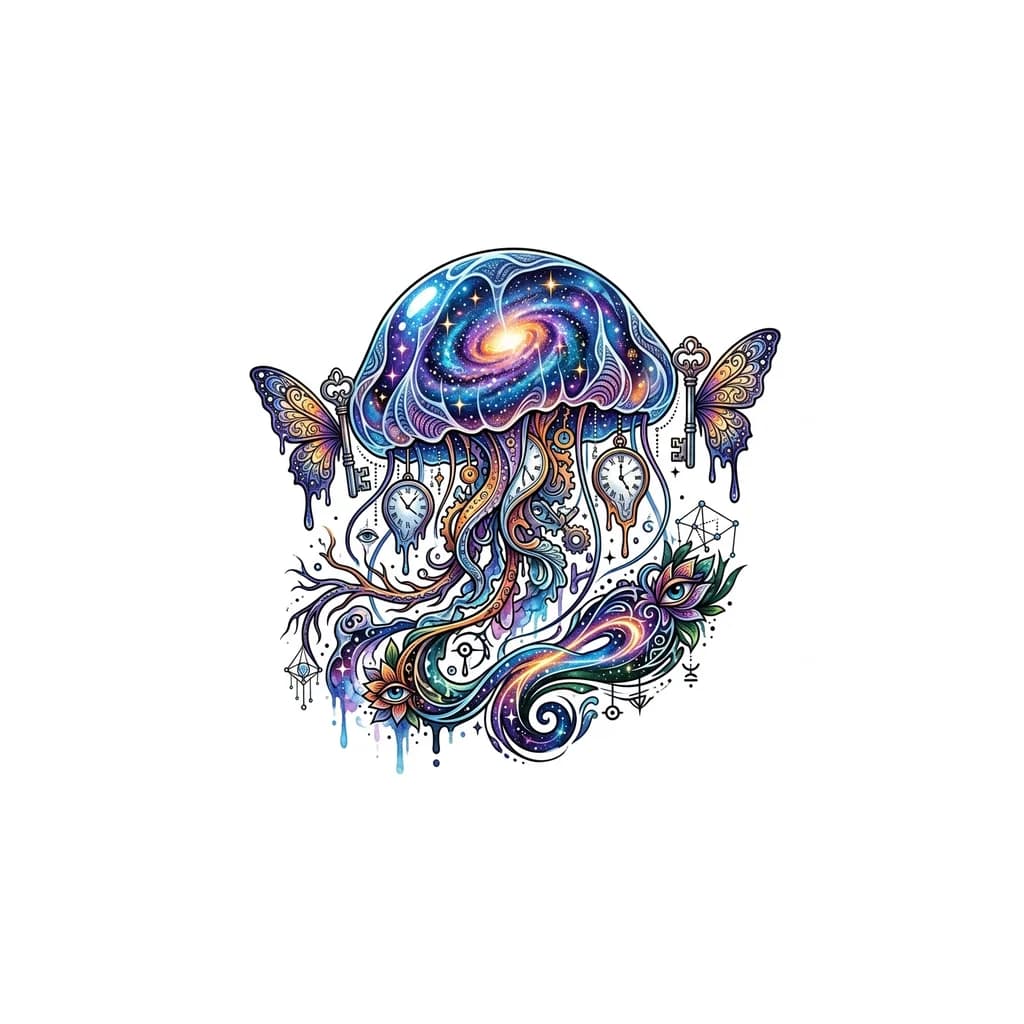 медуза космическая с галактикой внутри