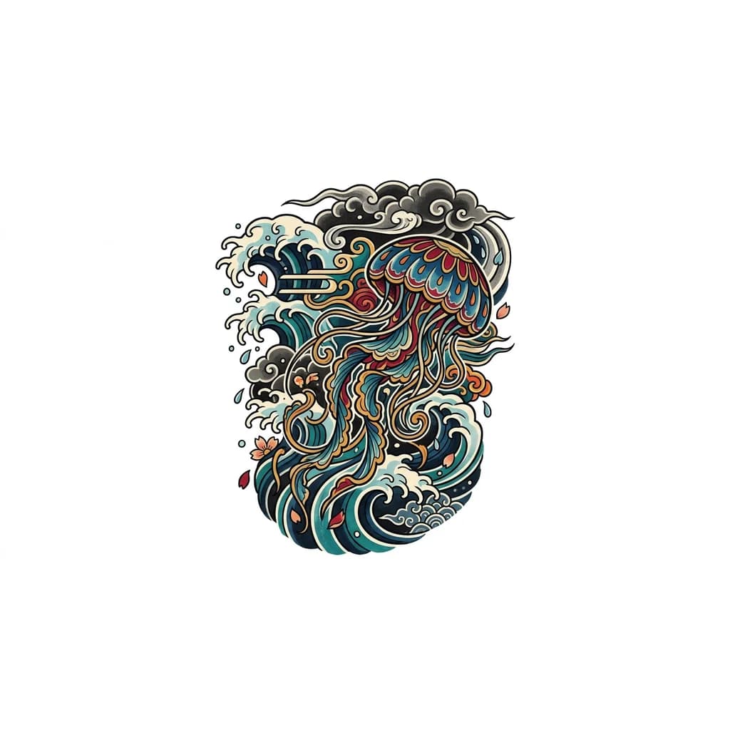 медуза японский стиль