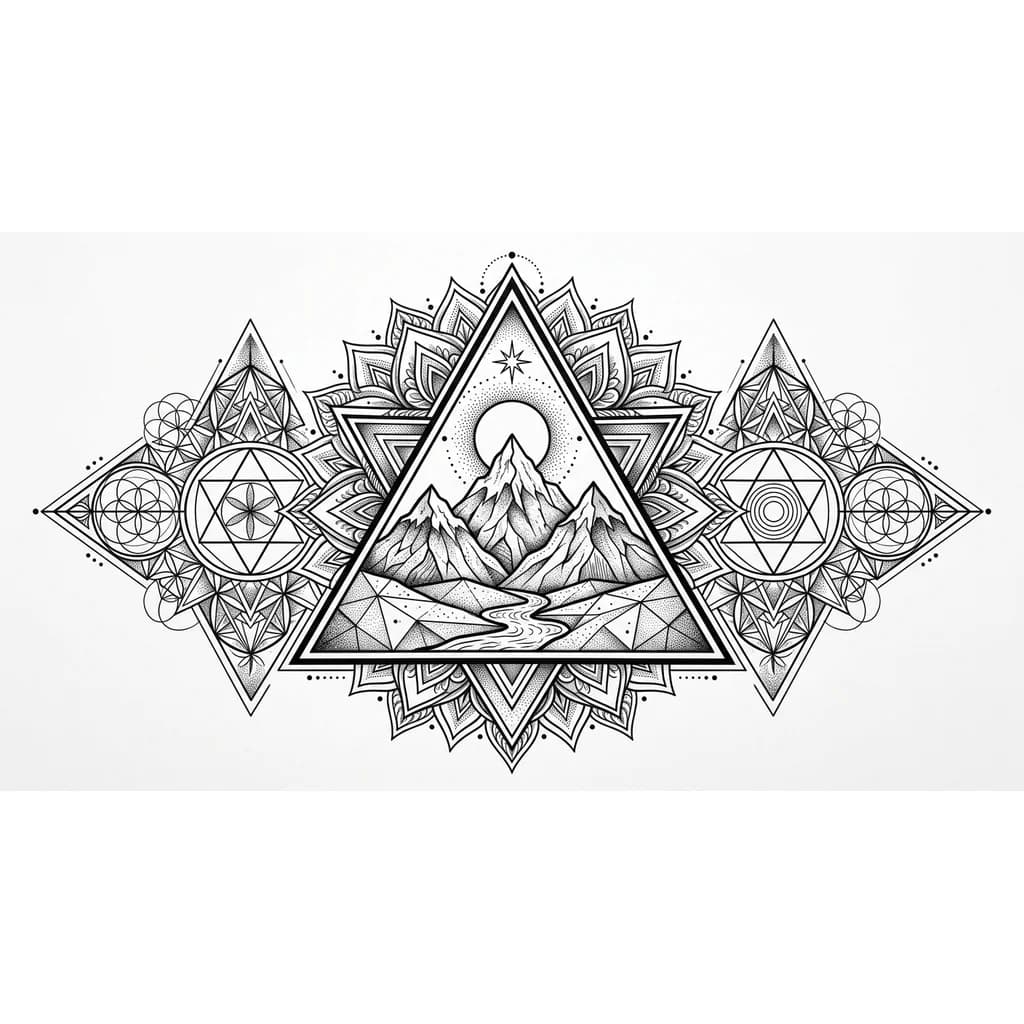 треугольник с горами внутри