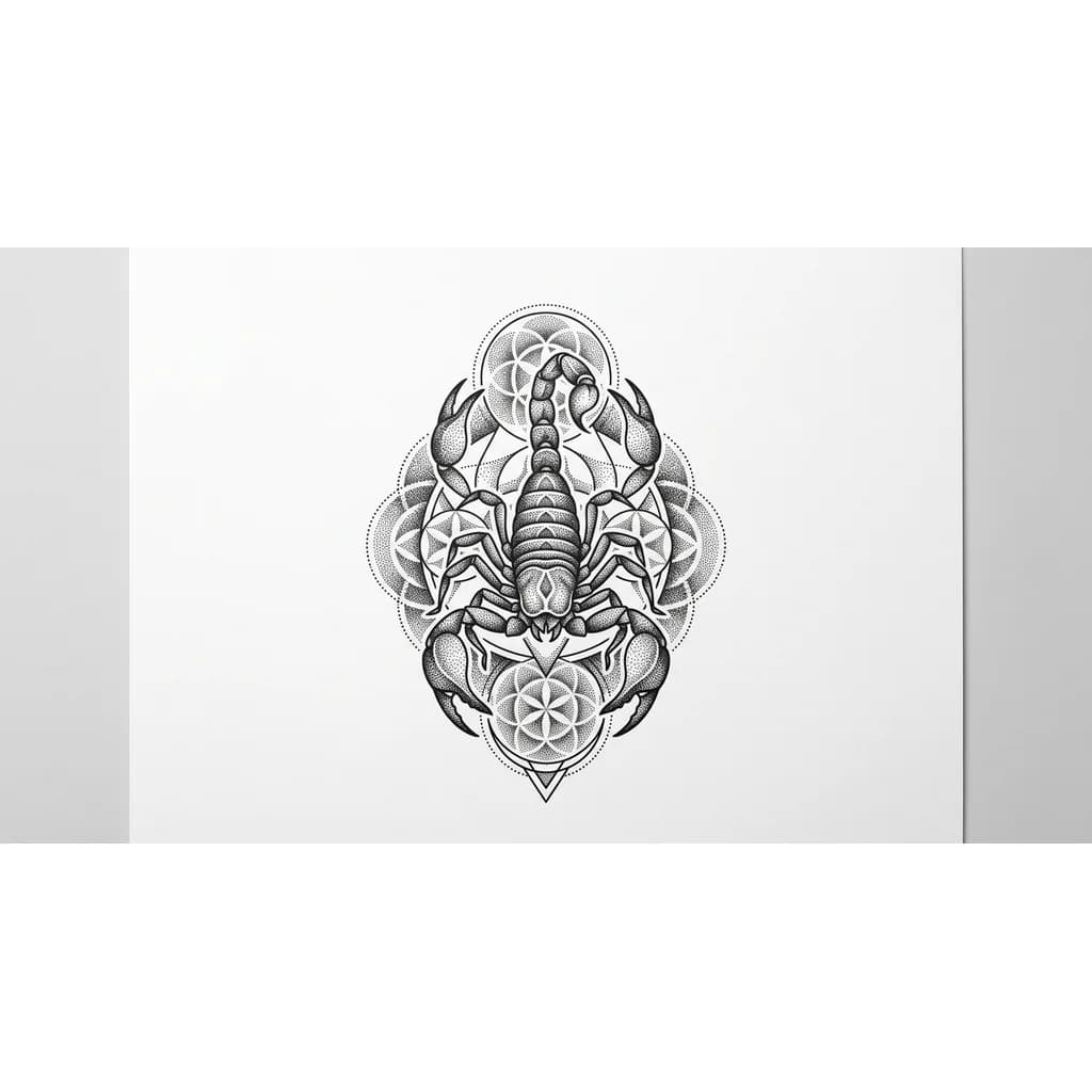 скорпион из точек