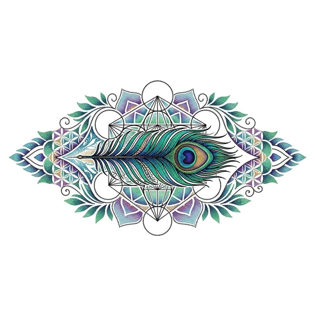 перо павлина дотворк