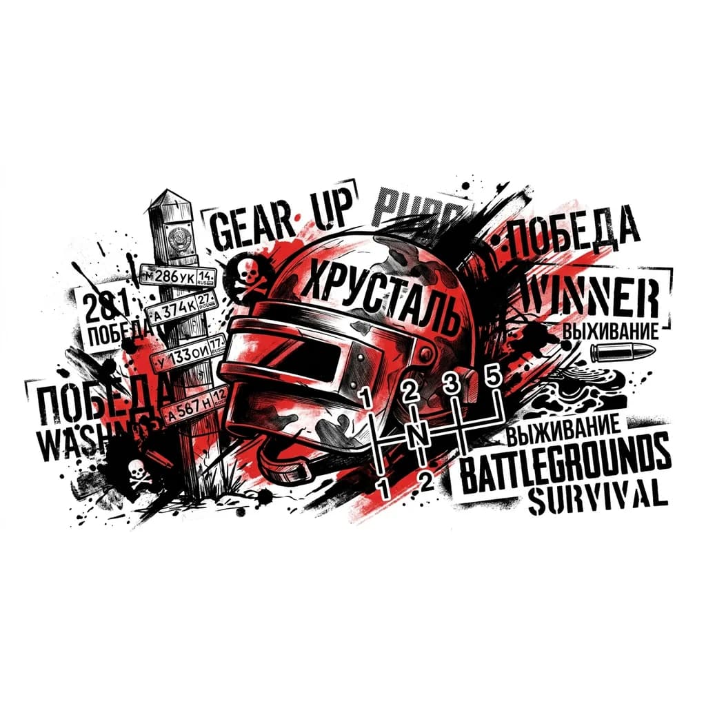 Тату эскиз: Тату на одной груди мужской , шлем пабг , вокруг шлема порядок переключения передач на мотоцикле, на шлеме написано хрусталь , рядом стоит приграничный столб с прибитыми госномерами