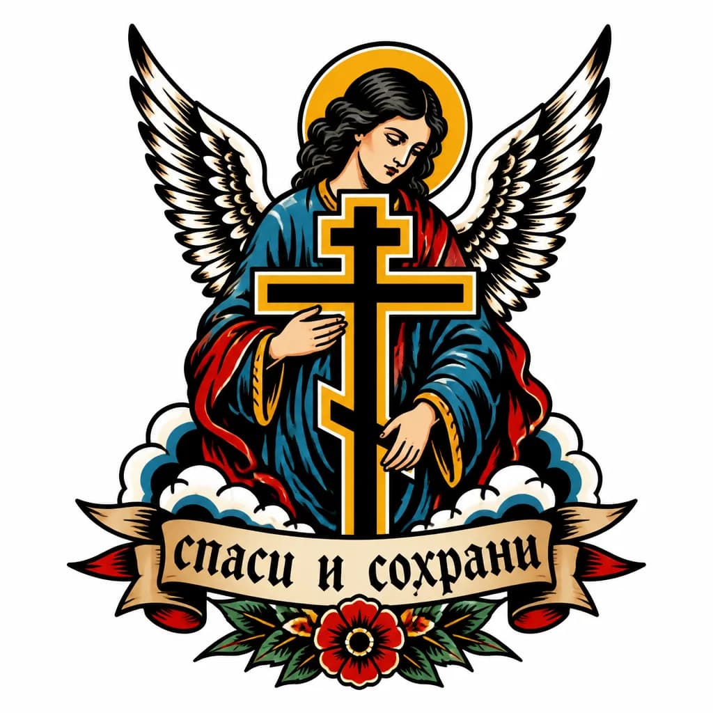Ангел тату эскиз