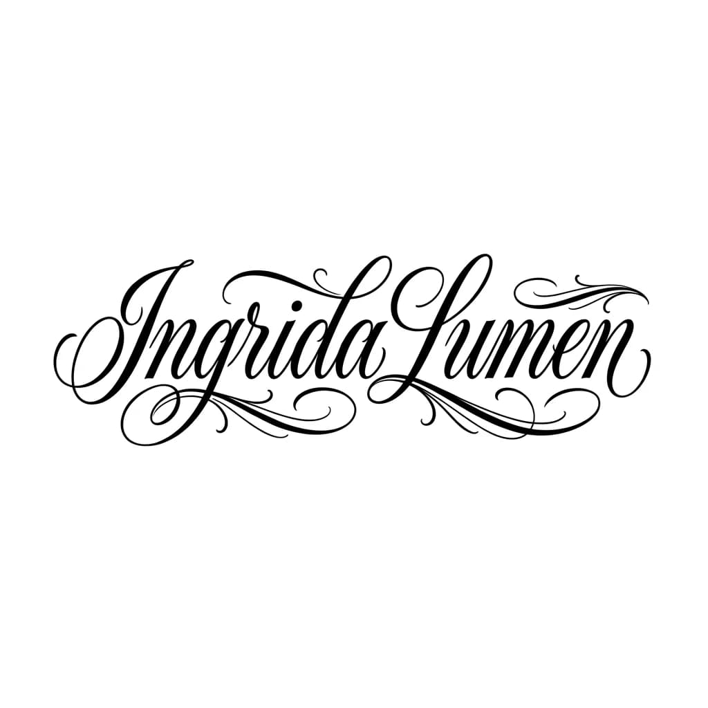 Font: Ingrida Lumen (elegant calligraphy)