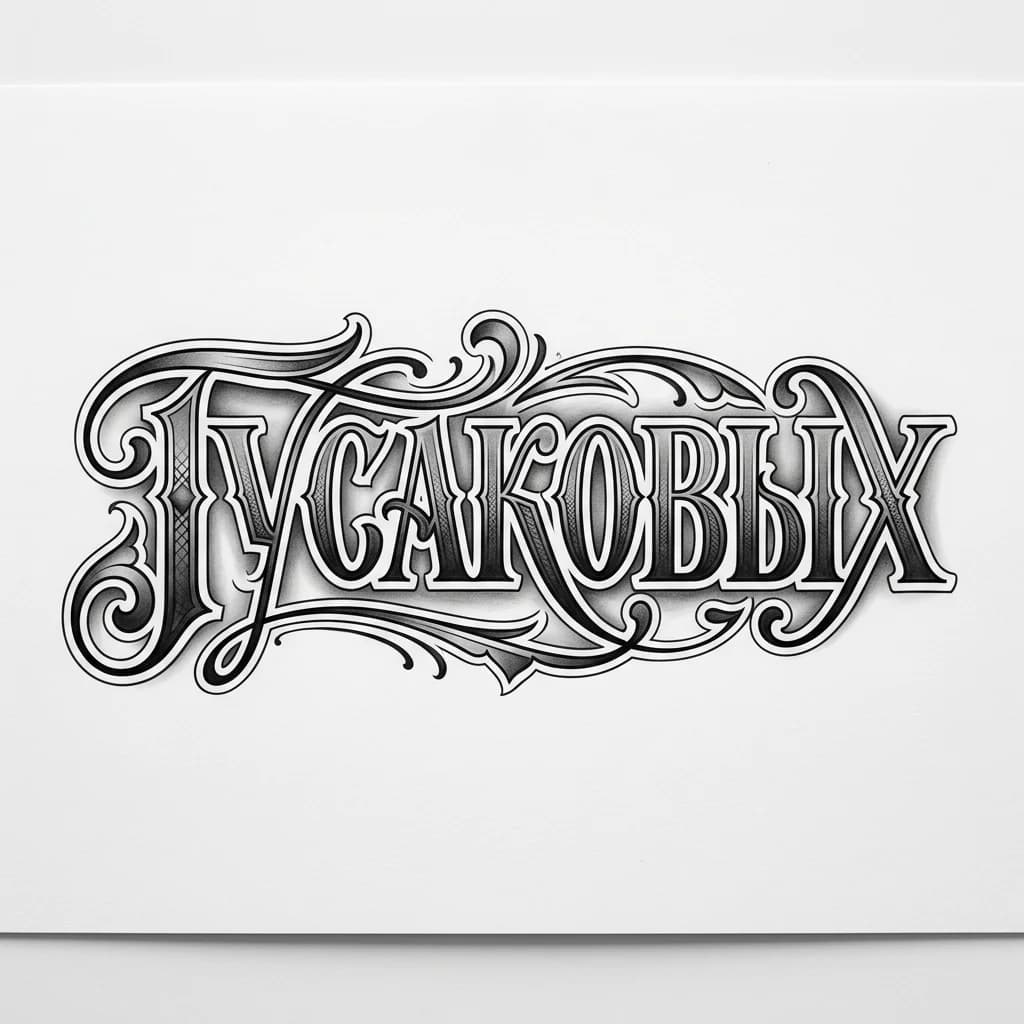 Хочу что бы эскиз был сделан на основе слова "гусаковых"