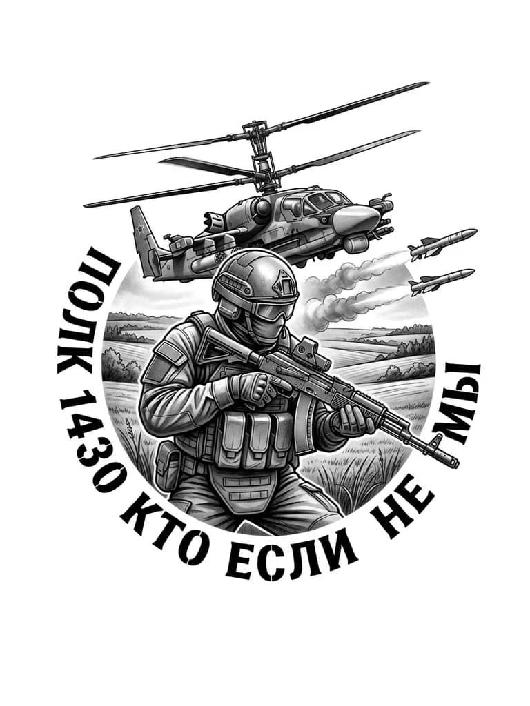 Солдат в тактической форме с оружиемна заднем фоне вертолет к 52 выпускает ракеты задний фон Запорожская область