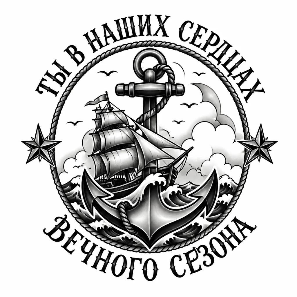 Тату эскиз: Нужен эскиз из двух фраз. Фразы прописным текстом красивым каллиграфическим . Фразы расположены на окружности. С верхнего края (Ты в наших сердцах) а с нижнего края (Вечного сезона) шрифт красивый прописаной