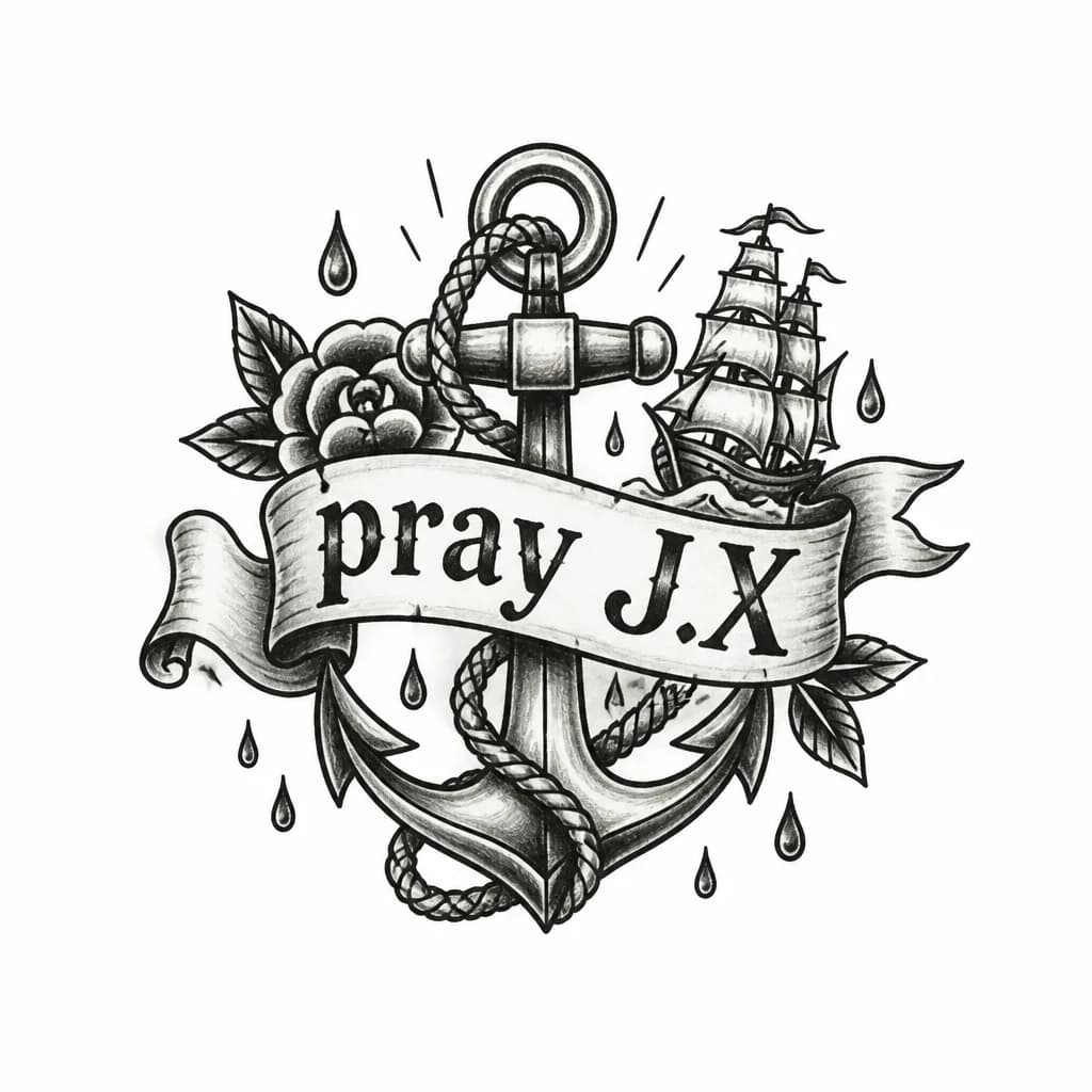 Тату эскиз: «pray J.X» сделай эту фразу в стиле эскиза для татуировки
Фраза "pray J.X" расположена в центре композиции, буквы четкие, но с легкой небрежностью, присущей карандашному эскизу. Вокруг или внутри букв могут быть интегрированы небольшие, но выразительные элементы, такие как стилизованные капли (символизирующие слезы или дождь), тонкие линии, имитирующие нити или паутину, или минималистичные геометрические формы, подчеркивающие глубину и текстуру. Возможно, одна из букв (например, "J" или "X") буд