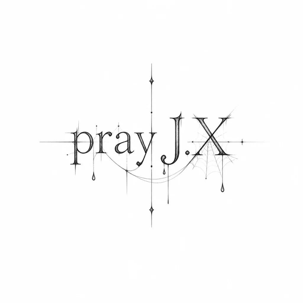 Тату эскиз: «pray J.X» сделай эту фразу в стиле эскиза для татуировки
Фраза "pray J.X" расположена в центре композиции, буквы четкие, но с легкой небрежностью, присущей карандашному эскизу. Вокруг или внутри букв могут быть интегрированы небольшие, но выразительные элементы, такие как стилизованные капли (символизирующие слезы или дождь), тонкие линии, имитирующие нити или паутину, или минималистичные геометрические формы, подчеркивающие глубину и текстуру. Возможно, одна из букв (например, "J" или "X") буд