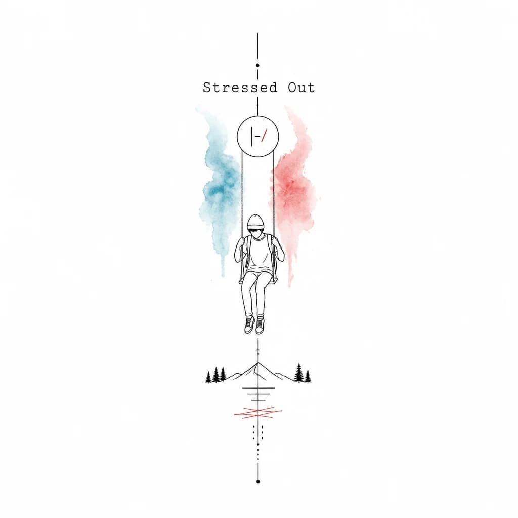Тату эскиз: Татуировка должна быть связана с песней группы twenty one pilots песня "Stressed Out"
Нужен минималистический дизайн а татуировка должна пересекаться с песней и её сюжетом