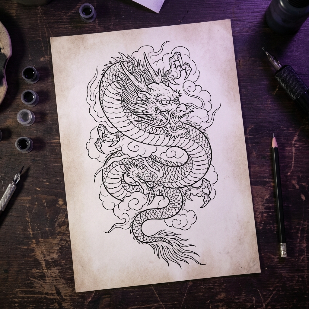 Пример эскиза тату