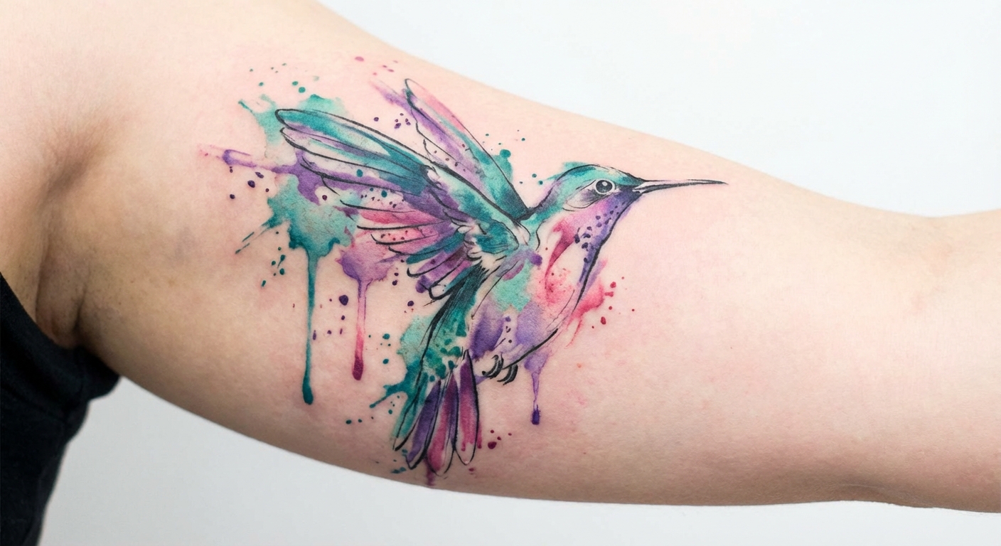 Эскиз тату: Акварельная бабочка