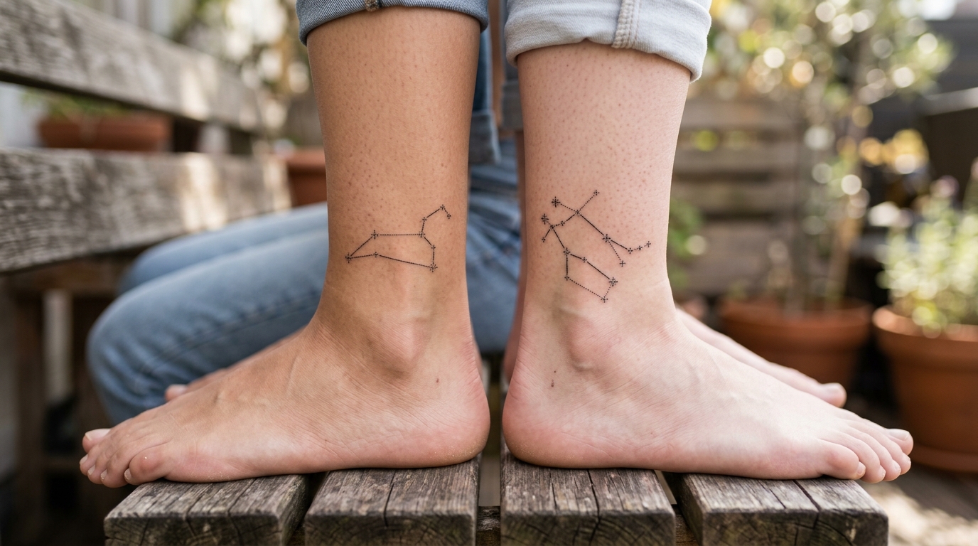 Парные тату созвездий для друзей