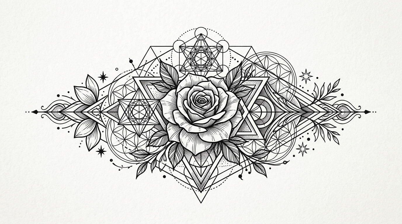 Геометрическая роза — сочетание природной формы и чётких линий