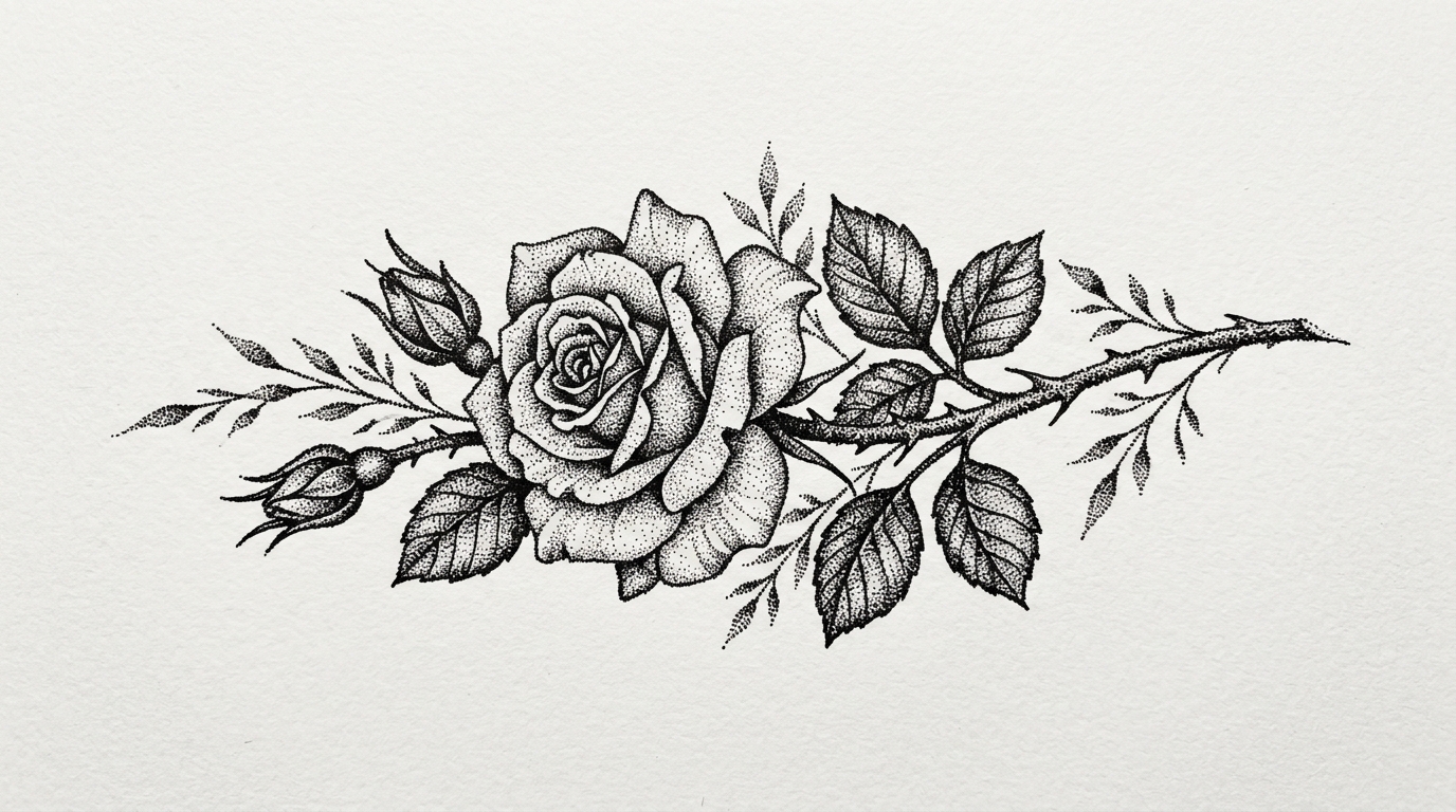 Роза в технике дотворк — тысячи точек формируют лепестки