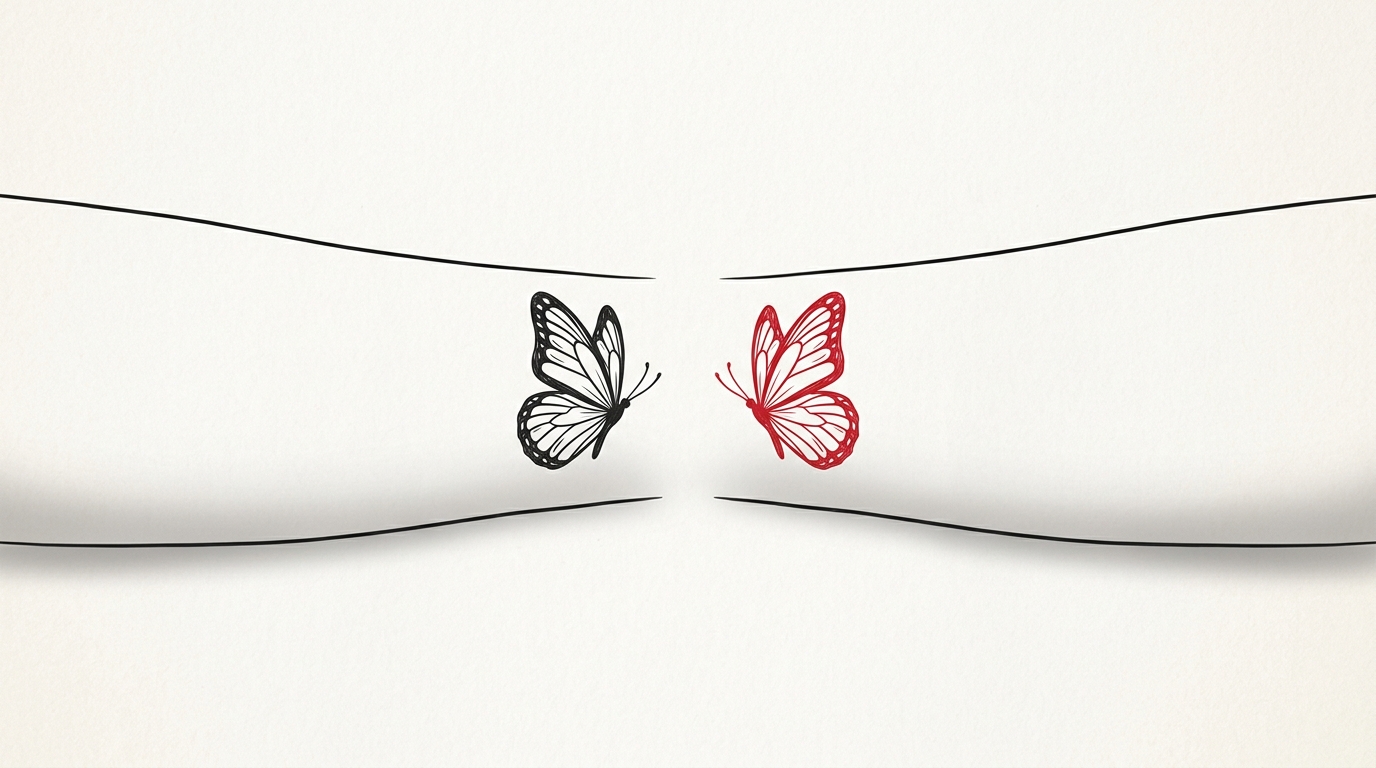 Парные тату бабочки -- зеркальные эскизы для пар