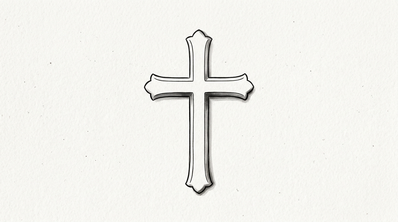 Эскиз латинского католического креста для тату