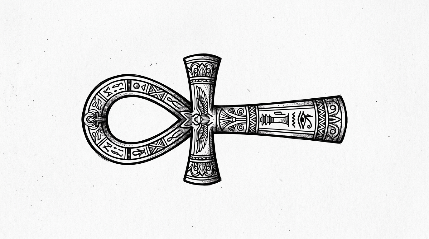 Эскиз египетского креста Анкх для тату