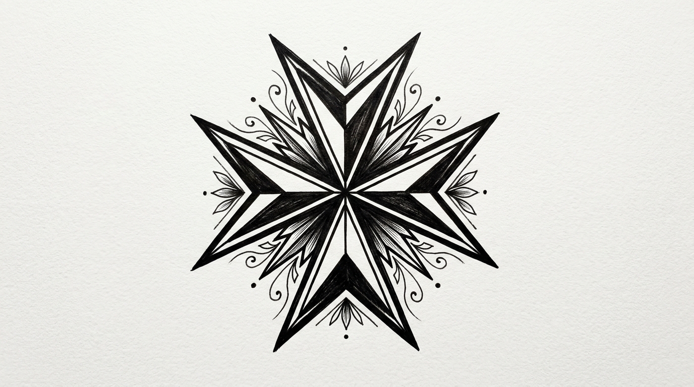 Эскиз мальтийского лапчатого креста для тату