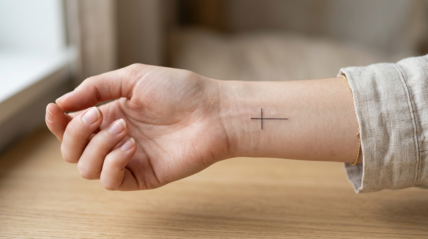 Тату крест на запястье — изящный вариант для первой татуировки