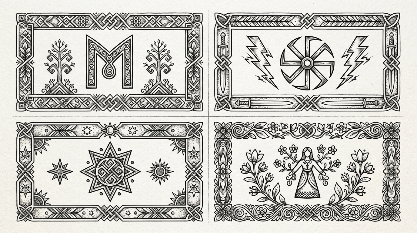 Коллекция славянских рун — эскизы для тату